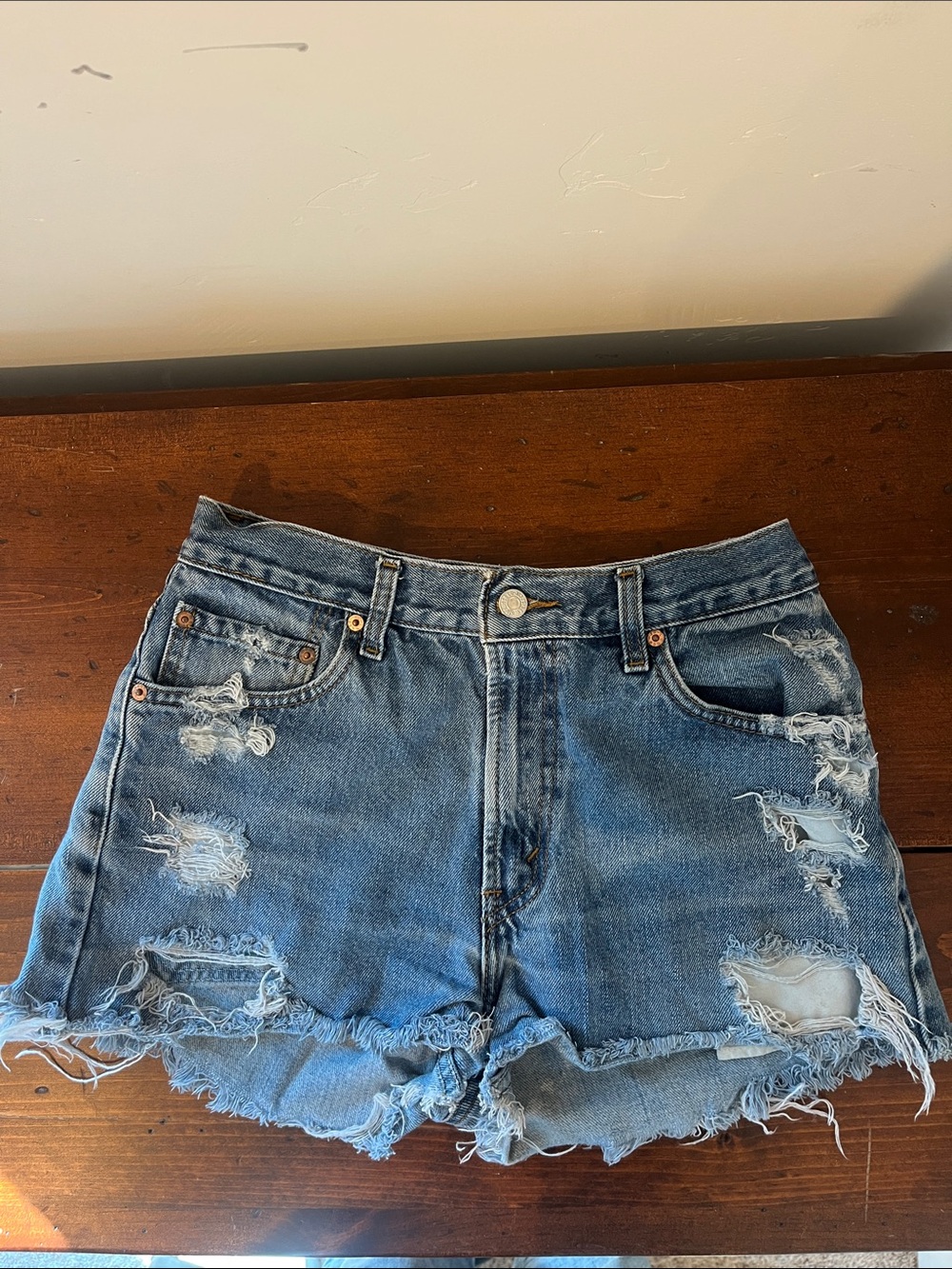 Levi’s Distressed Blue Denim Women's Shorts